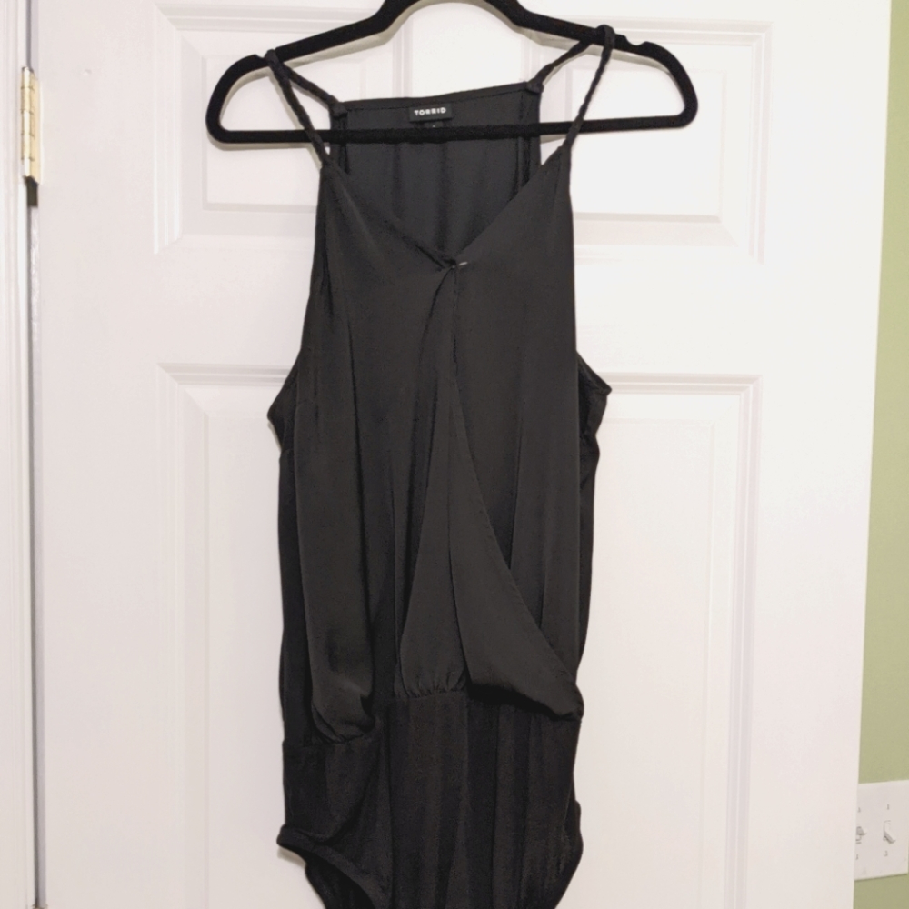 Black Torrid Bodysuit with Spaghetti Strap Sleeves